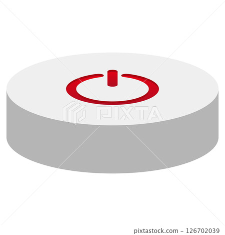 Three-dimensional power button illustration 126702039