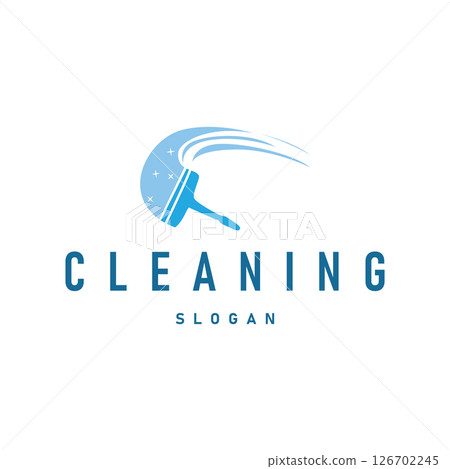 cleaning service logo design simple minimalist concept cleaning tools illustration template symbol 126702245