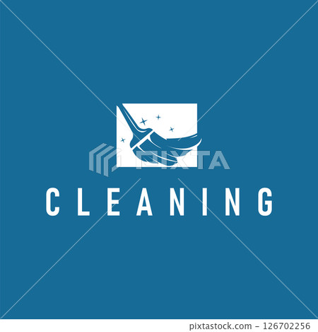 cleaning service logo design simple minimalist concept cleaning tools illustration template symbol 126702256