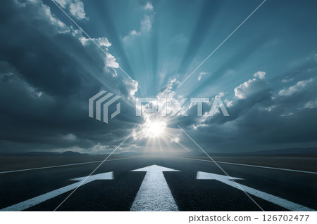 Road and clouds leading to hope 126702477