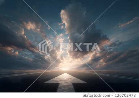 Road and clouds leading to hope Road and clouds leading to hope 126702478