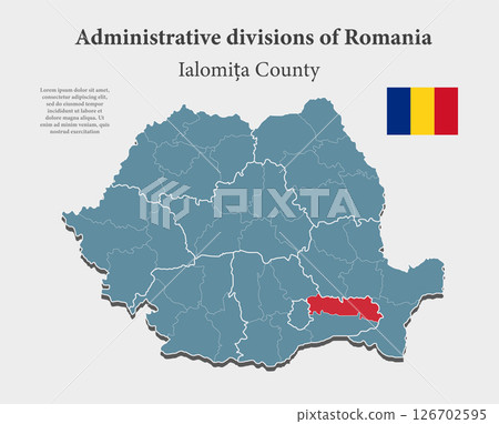 Vector map of Romania - Ialomita County Vector map of Romania - Ialomita County 126702595