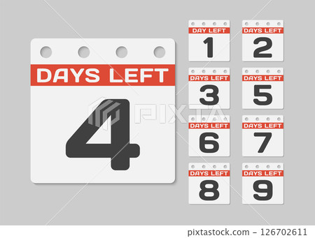 Countdown daily page calendar icon - 4 days left 126702611