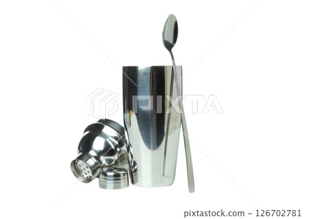 PNG, Metal shaker, isolated on white background PNG, Metal shaker, isolated on white background 126702781
