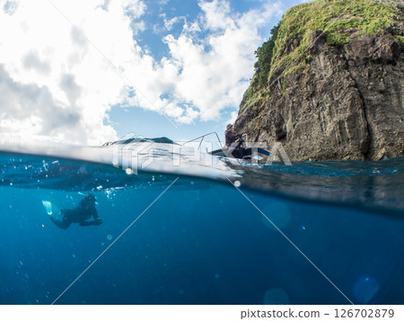 Half-surface photography of fishing boats at Hirizohama Ferry Hirizohama Nakagi Minamiizu Town Izu Peninsula Shizuoka Prefecture 2024 126702879