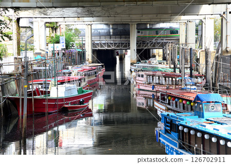 A houseboat berthing near Kanagi Bridge 126702911