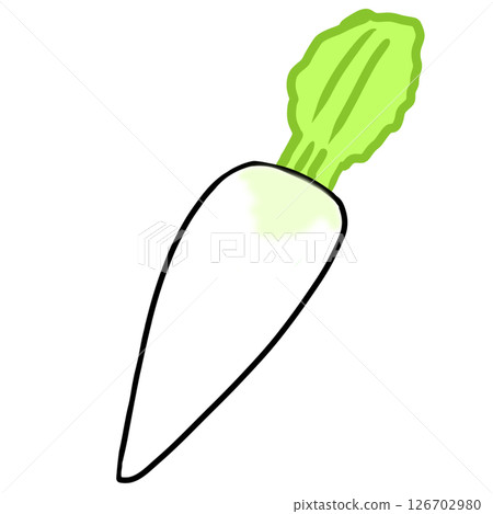 Simple radish, daikon, vegetable, food illustration Simple radish, daikon, vegetable, food illustration 126702980