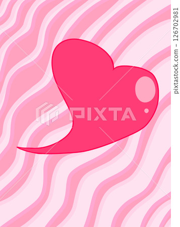Simple heart wavy pattern pink 126702981