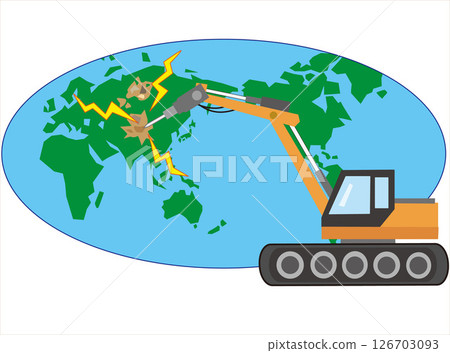 使用重型機械的開發正在破壞地球環境。 126703093