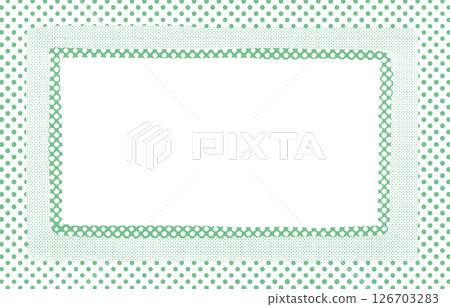 Hand-drawn green dot mix square frame Hand-drawn green dot mix square frame 126703283