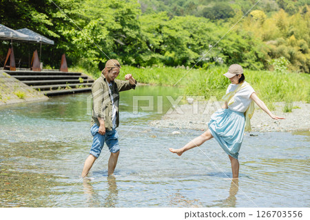 Camping river play Camping river play 126703556
