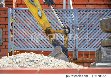 Brick building renovation work Brick building renovation work 126703842