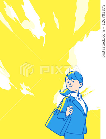 一個女人在一套西裝的插圖 一個女人在一套西裝的插圖 126703875