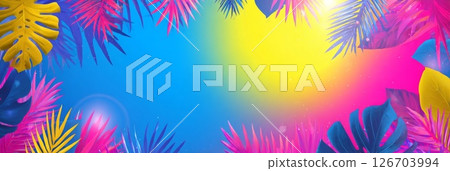 彩色棕櫚葉框架 126703994