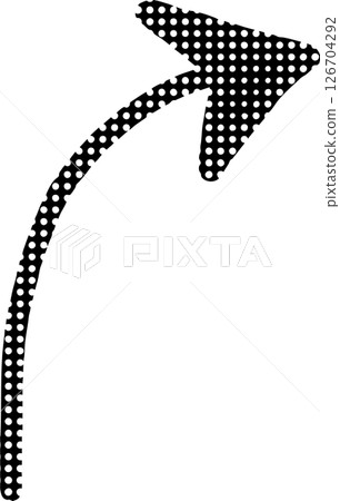 Hand drawn black dotted right curved arrow icon Hand drawn black dotted right curved arrow icon 126704292