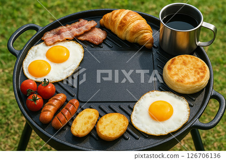 Enjoy an outdoor breakfast under the blue sky 126706136