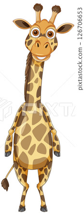 Cheerful Cartoon Giraffe Illustration 126706653