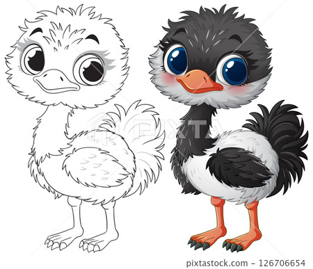 Adorable Baby Ostrich Illustration 126706654