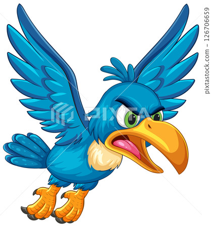 Vibrant Blue Hornbill in Dynamic Flight Vibrant Blue Hornbill in Dynamic Flight 126706659