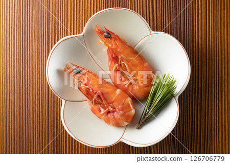 New Year's cuisine: Boiled prawns New Year's cuisine: Boiled prawns 126706779