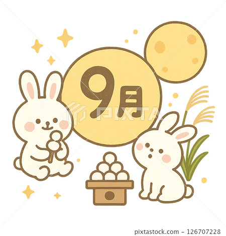 September moon viewing illustration September moon viewing illustration 126707228