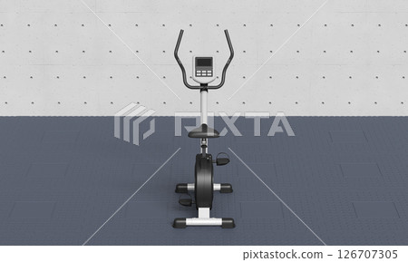 Fitness Gym Stationary Exercise Bike. 3D Rendering. 126707305
