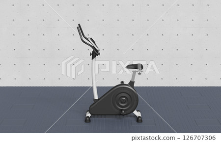 Fitness Gym Stationary Exercise Bike. 3D Rendering. 126707306