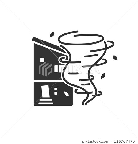 房屋龍捲風破壞輪廓圖 126707479
