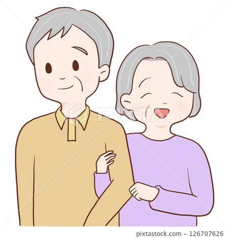Friendly senior couple (color) 126707626