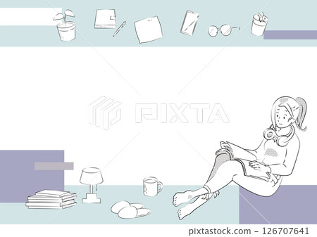 一位女士在讀書的畫面 126707641