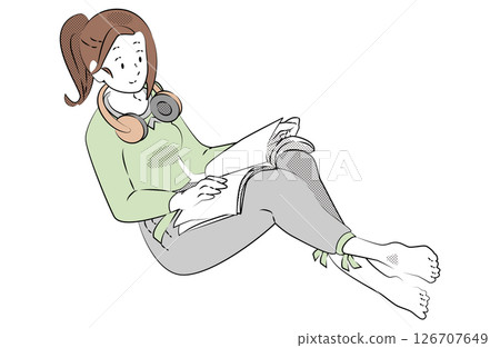 讀一本書的女人的插圖 讀一本書的女人的插圖 126707649