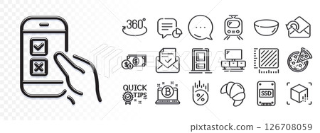 Tv stand, Dollar money and Entrance line icons for web app. Glare of light effect. Message icon. Pack of Loan percent, Quick tips, Square meter pictogram icons. Vector Tv stand, Dollar money and Entrance line icons for web app. Glare of light effect. Message icon. Pack of Loan percent, Quick tips, Square meter pictogram icons. Vector 126708059