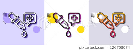 Chemistry pipette line icon. Halftone dotted pattern. Gradient icon with grain shadow. Laboratory sign. Analysis lab symbol. Line chemistry pipette icon. Various designs. Vector Chemistry pipette line icon. Halftone dotted pattern. Gradient icon with grain shadow. Laboratory sign. Analysis lab symbol. Line chemistry pipette icon. Various designs. Vector 126708074