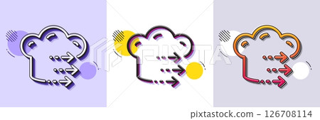 Food delivery line icon. Halftone dotted pattern. Gradient icon with grain shadow. Restaurant order sign. Catering service symbol. Line food delivery icon. Various designs. Vector Food delivery line icon. Halftone dotted pattern. Gradient icon with grain shadow. Restaurant order sign. Catering service symbol. Line food delivery icon. Various designs. Vector 126708114