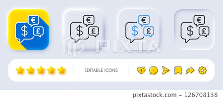 Money currency line icon. Neumorphic, Flat shadow, 3d buttons. Cash exchange sign. Stock trade symbol. Line money currency icon. Social media icons. Vector Money currency line icon. Neumorphic, Flat shadow, 3d buttons. Cash exchange sign. Stock trade symbol. Line money currency icon. Social media icons. Vector 126708138