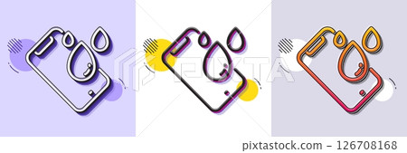 Smartphone waterproof line icon. Halftone dotted pattern. Gradient icon with grain shadow. Phone sign. Mobile device symbol. Line smartphone waterproof icon. Various designs. Vector 126708168