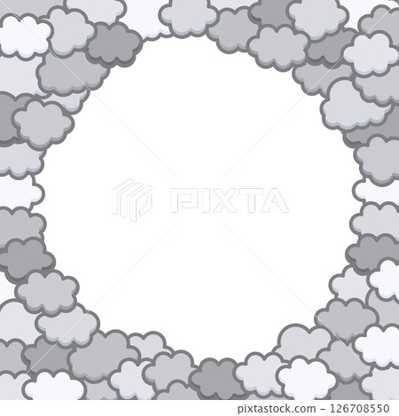 Cute cloud pop frame background material Fluffy, fluffy, Harajuku style, dull monochrome Cute cloud pop frame background material Fluffy, fluffy, Harajuku style, dull monochrome 126708550