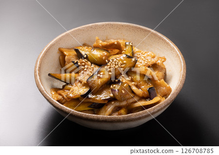Stir-fried eggplant and pork belly Stir-fried eggplant and pork belly 126708785