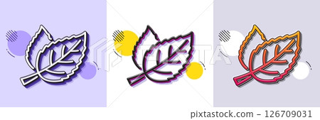 Leaves line icon. Halftone dotted pattern. Gradient icon with grain shadow. Nature plant leaf sign. Environmental care symbol. Line leaf icon. Various designs. Vector Leaves line icon. Halftone dotted pattern. Gradient icon with grain shadow. Nature plant leaf sign. Environmental care symbol. Line leaf icon. Various designs. Vector 126709031