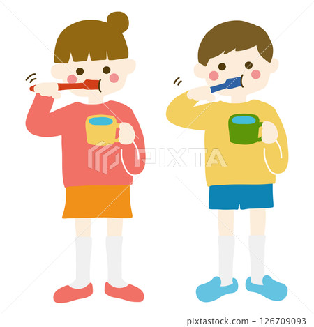 孩子們刷牙 孩子們刷牙 126709093