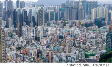 May 22 2025 Cityscape with Vibrant Skyscrapers and Dense Residential Buildings 126709414