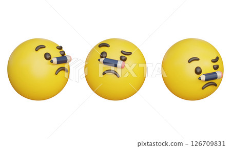 worried expression with a pencil on its nose Emoji 3D Icon worried expression with a pencil on its nose Emoji 3D Icon 126709831