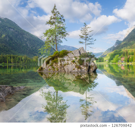 View of Hintersee lake in Berchtesgaden National Park Bavarian Alps, Germany View of Hintersee lake in Berchtesgaden National Park Bavarian Alps, Germany 126709842
