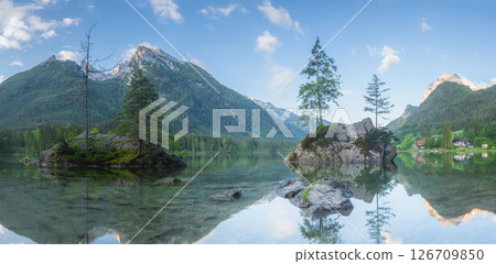 View of Hintersee lake in Berchtesgaden National Park Bavarian Alps, Germany View of Hintersee lake in Berchtesgaden National Park Bavarian Alps, Germany 126709850