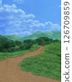 Landscape of mountains, trees and country road 126709859