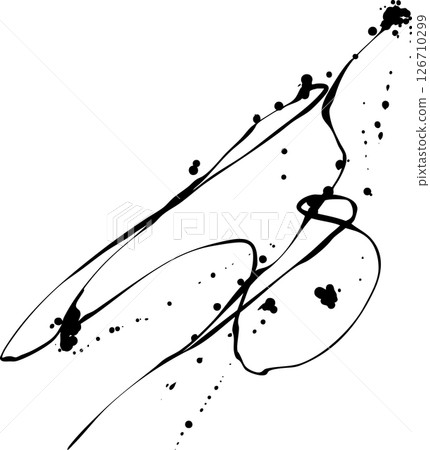 Dripping ink, splashes, splatters, drips decorative illustration material 126710299