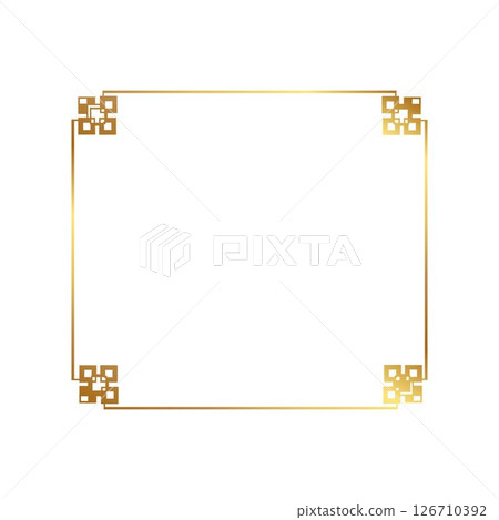 Gold Chinese Rhombus Square Frame Design Gold Chinese Rhombus Square Frame Design 126710392