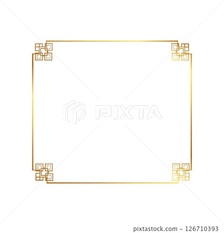 Gold Chinese Rhombus Square Frame Design Gold Chinese Rhombus Square Frame Design 126710393