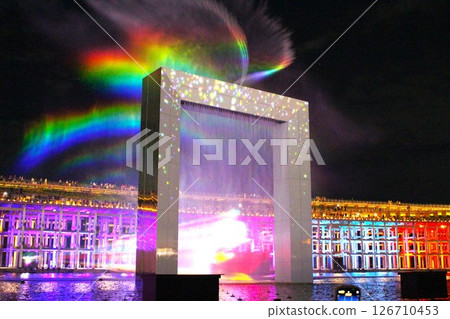 The spectacular water and air show at the Osaka Kansai Expo, the Blue and Night Rainbow Parade The spectacular water and air show at the Osaka Kansai Expo, the Blue and Night Rainbow Parade 126710453