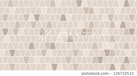 Paved stone seamless pattern. Pavement tile texture. Stone mosaic background. Cobble floor interior pattern. Block ancient sidewalk ornament. Vector illustration isolated on white background. 126710532